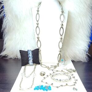 Silver & Blue Jewelry Set